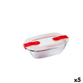 Fiambrera Hermética Pyrex Cook & Heat Rectangular 400 ml 17 x 10 x 5 cm Transparente Vidrio (5 Unidades) de Pyrex, Almacenami...