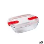 Fiambrera Hermética Pyrex Cook&heat 1,1 L 24 x 15,5 x 7 cm Transparente Vidrio (5 Unidades) de Pyrex, Almacenamiento de alime...