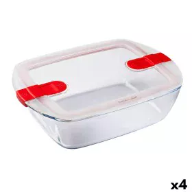 Lunchbox hermetisch Pyrex Cook & Heat 2,5 L Durchsichtig Glas (4 Stück) von Pyrex, Lagerung von Lebensmitteln - Ref: S2707060...