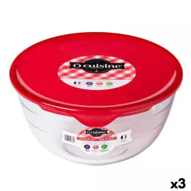 Porta Pranzo Rotondo con Coperchio Ô Cuisine Prep&store Ocu Rosso 2 L 22 x 22 x 11 cm Vetro (3 Unità) di Ô Cuisine, Conservaz...