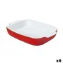 Fuente para Horno Pyrex Signature Blanco Rojo Cerámica Rectangular 29 x 19 x 7 cm (6 Unidades) de Pyrex, Bandejas para horno ...