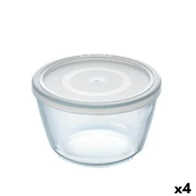 Panier-repas rond avec couvercle Pyrex Cook & Freeze 1,1 L 15 x 15 x 10 cm Transparent Silicone verre (4 Unités) de Pyrex, St...