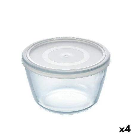 Porta Pranzo Rotondo con Coperchio Pyrex Cook & Freeze 1,1 L 15 x 15 x 10 cm Trasparente Silicone Vetro (4 Unità) di Pyrex, C...