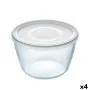 Porta Pranzo Rotondo con Coperchio Pyrex Cook & Freeze 1,6 L 17 x 17 x 12 cm Trasparente Silicone Vetro (4 Unità) di Pyrex, C...