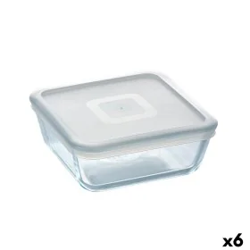 Porta Pranzo Quadrato con Coperchio Pyrex Cook&freeze 850 ml 14 x 14 cm Trasparente Vetro Silicone (6 Unità) di Pyrex, Conser...