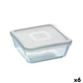 Fiambrera Cuadrada con Tapa Pyrex Cook&freeze 850 ml 14 x 14 cm Transparente Vidrio Silicona (6 Unidades) de Pyrex, Almacenam...