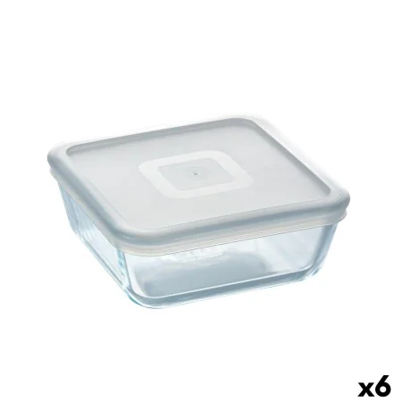 Lancheira Quadrada com Tampa Pyrex Cook&freeze 850 ml 14 x 14 cm Transparente Vidro Silicone (6 Unidades) de Pyrex, Armazenam...