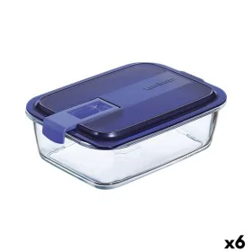 Hermetic Lunch Box Luminarc Easy Box Blue Glass (6 Units) (1,22 L) by Luminarc, Food storage - Ref: S2707450, Price: 53,92 €,...