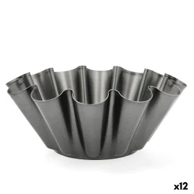 Moule à flan Quid Sweet Grey Noir Métal 23 x 9 cm (12 Unités) de Quid, Moules pour gâteaux et biscuits - Réf : S2707545, Prix...