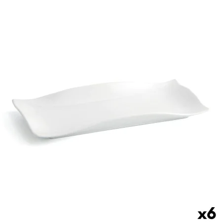 Flacher Teller Quid Gastro Fun Weiß aus Keramik 29,5 x 11 x 3 cm (6 Stück) von Quid, Teller und Schüsseln - Ref: S2707697, Pr...