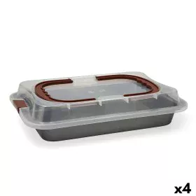 Oven Mould Quid Sweet Grey Black Metal 36 x 23 x 4,5 cm With lid (4 Units) by Quid, Bread & Loaf Tins - Ref: S2707712, Price:...