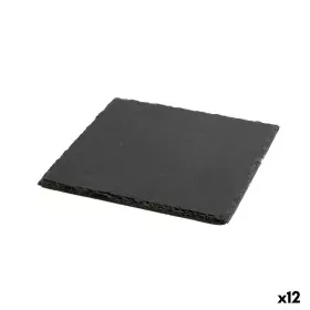 Plateau en Céramique Effet Ardoise Quid Gastro Fresh Noir (20 x 20 cm) (12 Unités) de Quid, Plats et plateaux - Réf : S270787...