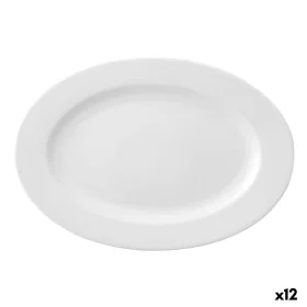 Flat plate Ariane Prime Oval Ceramic White (22 x 20 cm) (12 Units) by Ariane, Plates and dishes - Ref: S2707908, Price: 52,19...