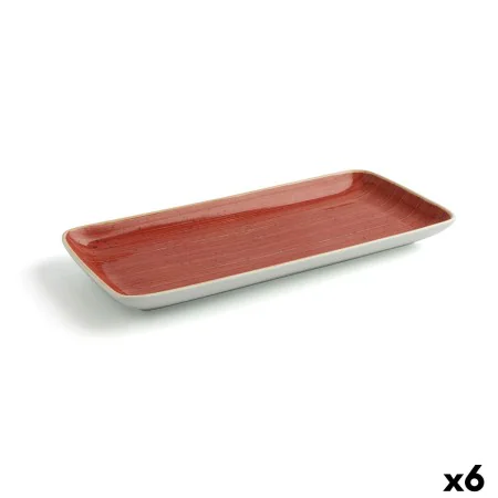 Recipiente de Cozinha Ariane Terra Retangular Cerâmica Vermelho (36 x 16,5 cm) (6 Unidades) de Ariane, Pratos e fontes - Ref:...