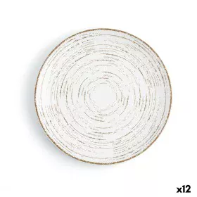 Flat Plate Ariane Tornado White Bicoloured Ceramic Ø 21 cm (12 Units) by Ariane, Plates and dishes - Ref: S2708023, Price: 77...