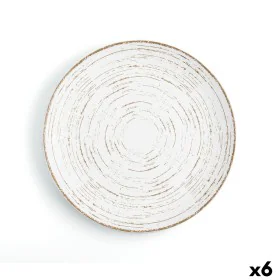 Flat Plate Ariane Tornado White Bicoloured Ceramic Ø 31 cm (6 Units) by Ariane, Plates and dishes - Ref: S2708026, Price: 99,...