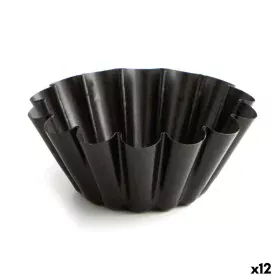 Flan Mould Quid Sweet Grey Black Metal Ø 14 cm (12 Units) by Quid, Cake and sponge moulds - Ref: S2708123, Price: 29,23 €, Di...