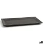 Snack tray Quid Mineral Gres Black Ceramic 15 x 30 cm (8 Units) by Quid, Plates and dishes - Ref: S2708281, Price: 79,93 €, D...