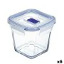 Fiambrera Hermética Luminarc Pure Box Active 11,4 x 11,4 x 11 cm 750 ml Bicolor Vidrio (6 Unidades) de Luminarc, Almacenamien...