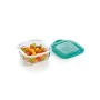 Square Lunch Box with Lid Luminarc Keep'n Lagon 10 x 5,4 cm Turquoise 380 ml Bicoloured Glass (6 Units) by Luminarc, Food sto...