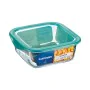 Square Lunch Box with Lid Luminarc Keep'n Lagon 10 x 5,4 cm Turquoise 380 ml Bicoloured Glass (6 Units) by Luminarc, Food sto...