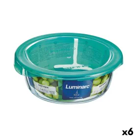 Round Lunch Box with Lid Luminarc Keep'n Lagon 13,5 x 6 cm Turquoise 680 ml Glass (6 Units) by Luminarc, Food storage - Ref: ...