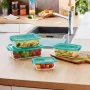 Boîte à repas rectangulaire avec couvercle Luminarc Keep'n Lagon 12 x 8,5 x 5,4 cm Turquoise 380 ml verre (6 Unités) de Lumin...