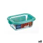 Rectangular Lunchbox with Lid Luminarc Keep'n Lagon 18,5 x 13 x 6,6 cm Turquoise 1,22 L Glass (6 Units) by Luminarc, Food sto...