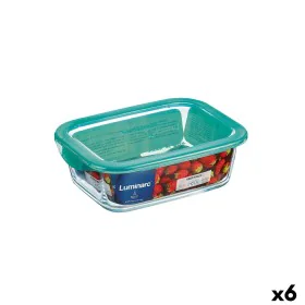 Boîte à repas rectangulaire avec couvercle Luminarc Keep'n Lagon Turquoise 1,97 l 22 x 15,6 x 7,2 cm verre (6 Unités) de Lumi...