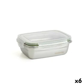 Lunchbox hermetisch Bidasoa Theo 17 x 13 x 6 cm 550 ml Silberfarben Metall (6 Stück) von Bidasoa, Lagerung von Lebensmitteln ...