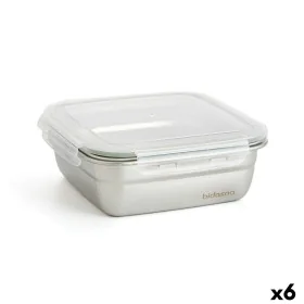 Hermetic Lunch Box Bidasoa Theo 18,3,5 x 18,3 x 6,8 cm Silver 1,2 L Metal by Bidasoa, Food storage - Ref: S2710258, Price: 41...