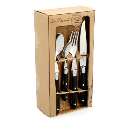 Cutlery Set Lou Laguiole Comptoir Black Metal 24 Pieces by Lou Laguiole, Cutlery sets - Ref: S2710297, Price: 19,55 €, Discou...