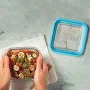 Square Lunch Box with Lid Bormioli Rocco Frigoverre Future Transparent Glass 750 ml (12 Units) by Bormioli Rocco, Food storag...