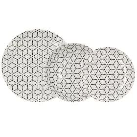 Conjunto de Louça Quid Creativa Branco/Preto Cerâmica 18 Peças de Quid, Louças combinadas - Ref: S2710609, Preço: 36,61 €, De...