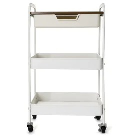 Carrello per Verdure Quid Elvia Bianco Metallo 46,5 x 30,5 x 75 cm di Quid, Ripiani e supporti - Rif: S2710807, Prezzo: 40,74...