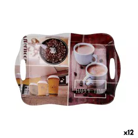 Vassoio per la colazione Quid Habitat Multicolore Plastica 34 x 25 x 2 cm Con manici Caffè (12 Unità) di Quid, Piatti e tegli...