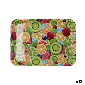 Plateau de petit déjeuner Quid Habitat Multicouleur Plastique 32 x 23 x 1,7 cm Avec des poignées Fruits (12 Unités) de Quid, ...