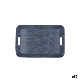 Vassoio per la colazione Quid Habitat Azzurro Plastica 33 x 23 x 4 cm Con manici Denim (12 Unità) di Quid, Piatti e teglie - ...