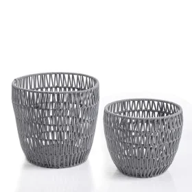 Set di Cestini Vinthera Moa Cotone Metallo 2 Pezzi Grigio di Vinthera, Cesti portaoggetti - Rif: S2711032, Prezzo: 41,35 €, S...