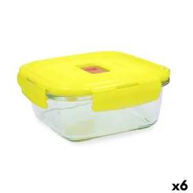 Lancheira Hermética Luminarc Pure Box Holy Amarelo Vidro Quadrado 1,22 L (6 Unidades) de Luminarc, Armazenamento de alimentos...