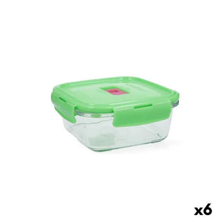 Hermetic Lunch Box Luminarc Pure Box Holy Green Glass Squared 760 ml (6 Units) by Luminarc, Food storage - Ref: S2711163, Pri...