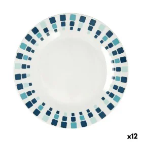 Piatto da pranzo Quid Simetric Azzurro Ceramica 23 cm (12 Unità) di Quid, Piatti e teglie - Rif: S2711240, Prezzo: 20,17 €, S...