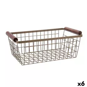 Multi-purpose basket Bidasoa Tiara Steel Copper 32 x 26 x 8 cm (6 Units) by Bidasoa, Water Glasses - Ref: S2711285, Price: 40...