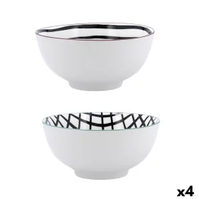 Bowl Bidasoa Zigzag Multicolour Ceramic 20 x 20 x 5 cm (4 Units) by Bidasoa, Plates and dishes - Ref: S2711386, Price: 20,32 ...