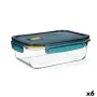 Lunchbox hermetisch Quid Astral Blau Glas 1,52 L 23 x 17,5 x 8,4 cm (6 Stück) von Quid, Lagerung von Lebensmitteln - Ref: S27...