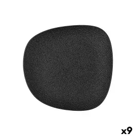 Piatto da pranzo Bidasoa Fosil Nero Ceramica Quadrato 21,1 x 20,3 x 2,3 cm (9 Unità) di Bidasoa, Piatti e teglie - Rif: S2711...