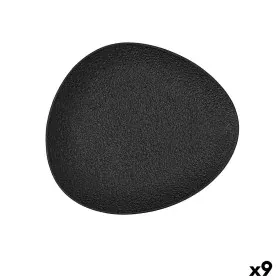 Flat Plate Bidasoa Fosil Black Ceramic Oval 22,8 x 20,1 x 2,2 cm (9Units) by Bidasoa, Plates and dishes - Ref: S2711606, Pric...