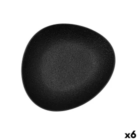 Suppenteller Bidasoa Fosil Schwarz aus Keramik Oval 22 x 19,6 x 4,5 cm (6 Stück) von Bidasoa, Teller und Schüsseln - Ref: S27...