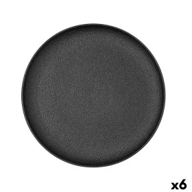 Flat Plate Bidasoa Fosil Black Ceramic 26,5 x 26,4 x 2,3 cm (6 Units) by Bidasoa, Plates and dishes - Ref: S2711620, Price: 3...