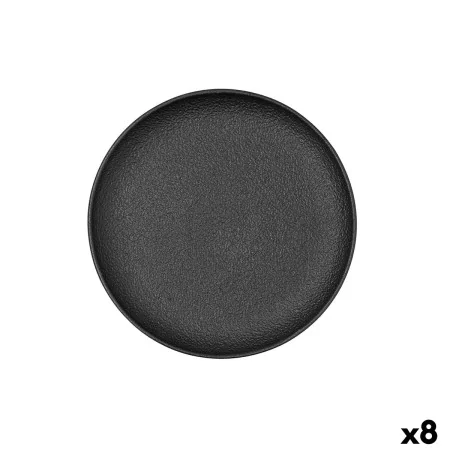 Flat Plate Bidasoa Fosil Black Ceramic 21,3 x 21,2 x 2,2 cm (8 Units) by Bidasoa, Plates and dishes - Ref: S2711622, Price: 3...